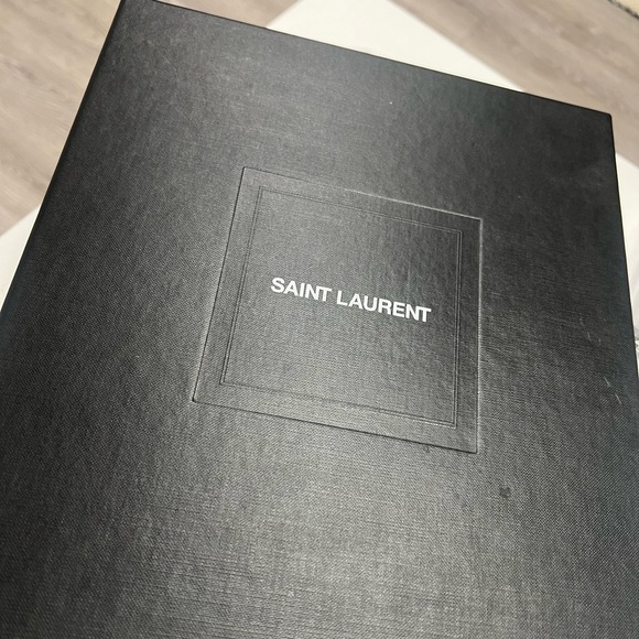 YSL Logo-Heel Sandals with Black Hardware - Picture 4 of 7